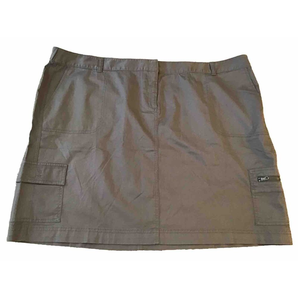 J. Jill Skirt Cargo Skirt Women's Plus Size 24 Gray/Olive Skirt Stretch Hiking
